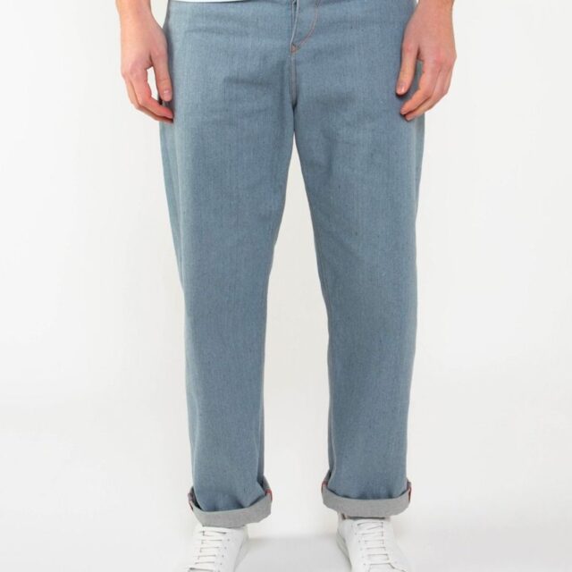 1083 - JEANS LARGE 115N coton francais superdenim recycle bleu clair