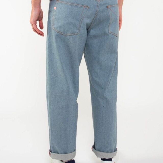 1083 - JEANS LARGE 115N coton francais superdenim recycle bleu clair