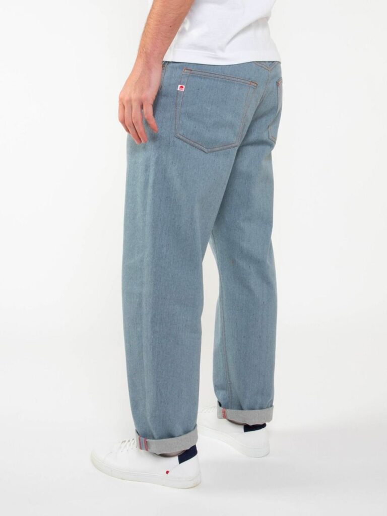 1083 - JEANS LARGE 115N coton francais superdenim recycle bleu clair