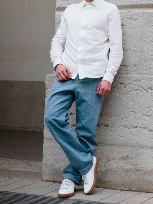 1083 - JEANS LARGE 115N coton francais superdenim recycle bleu clair