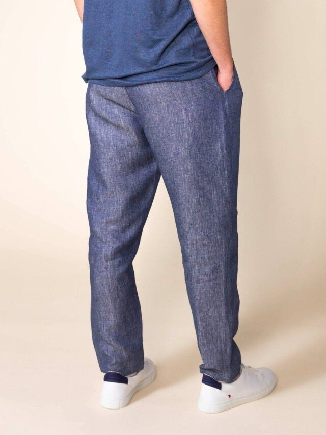 1083 - JOGGJEANS LIN CAROTTE 122N microdenim bleu Homme