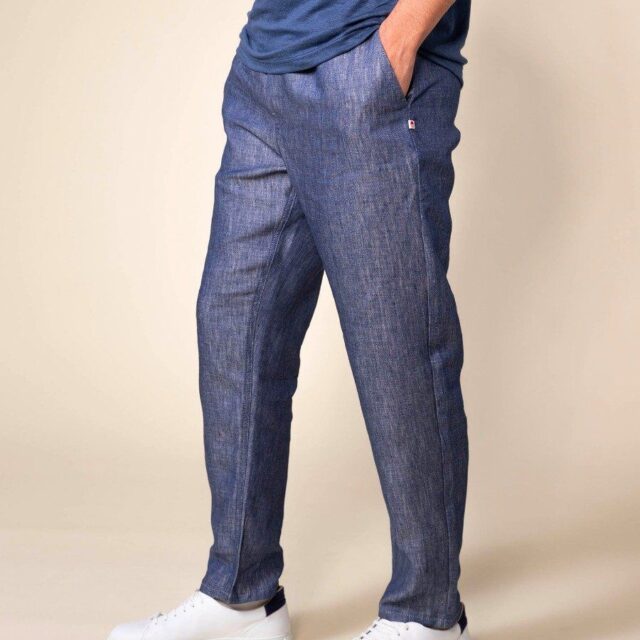 1083 - JOGGJEANS LIN CAROTTE 122N microdenim bleu Homme