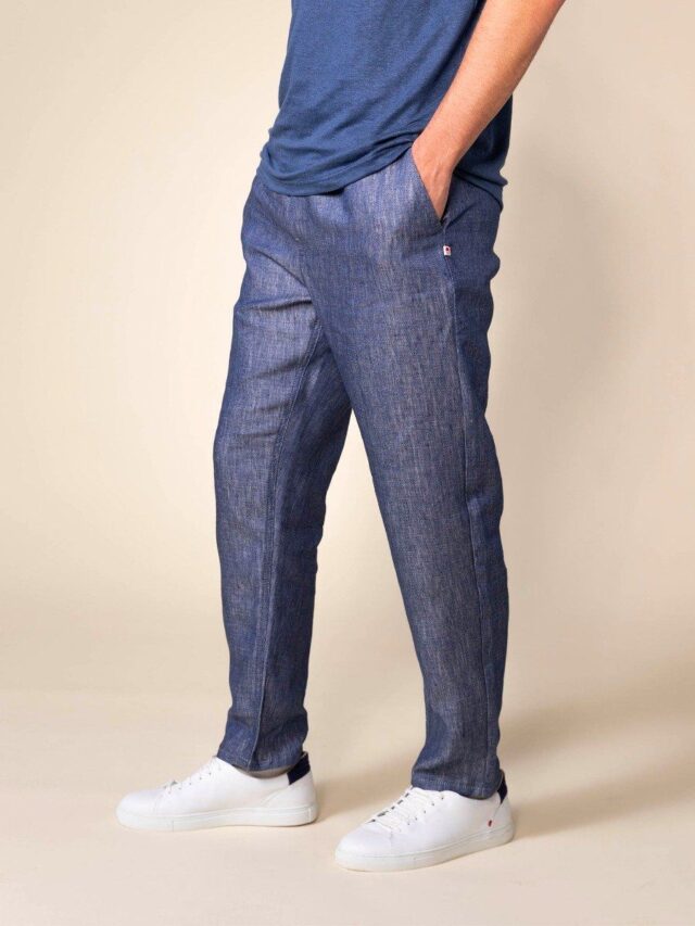 1083 - JOGGJEANS LIN CAROTTE 122N microdenim bleu Homme