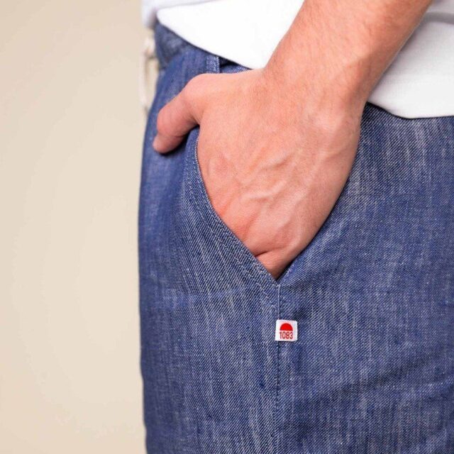 1083 - JOGGJEANS LIN CAROTTE 122N microdenim bleu Homme