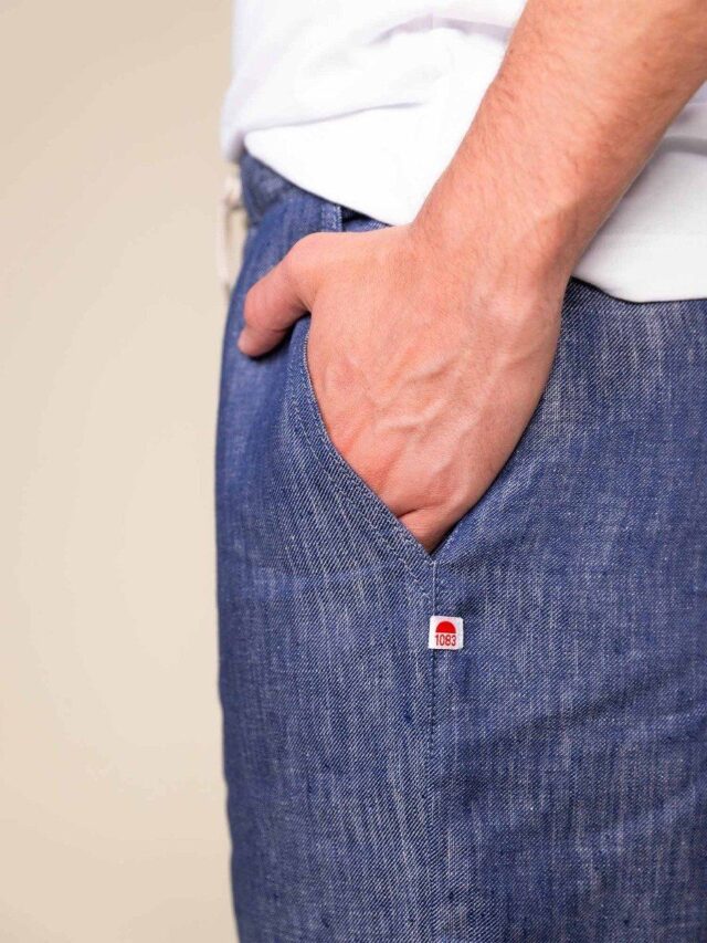 1083 - JOGGJEANS LIN CAROTTE 122N microdenim bleu Homme