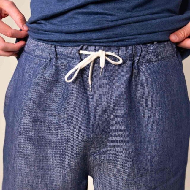 1083 - JOGGJEANS LIN CAROTTE 122N microdenim bleu Homme