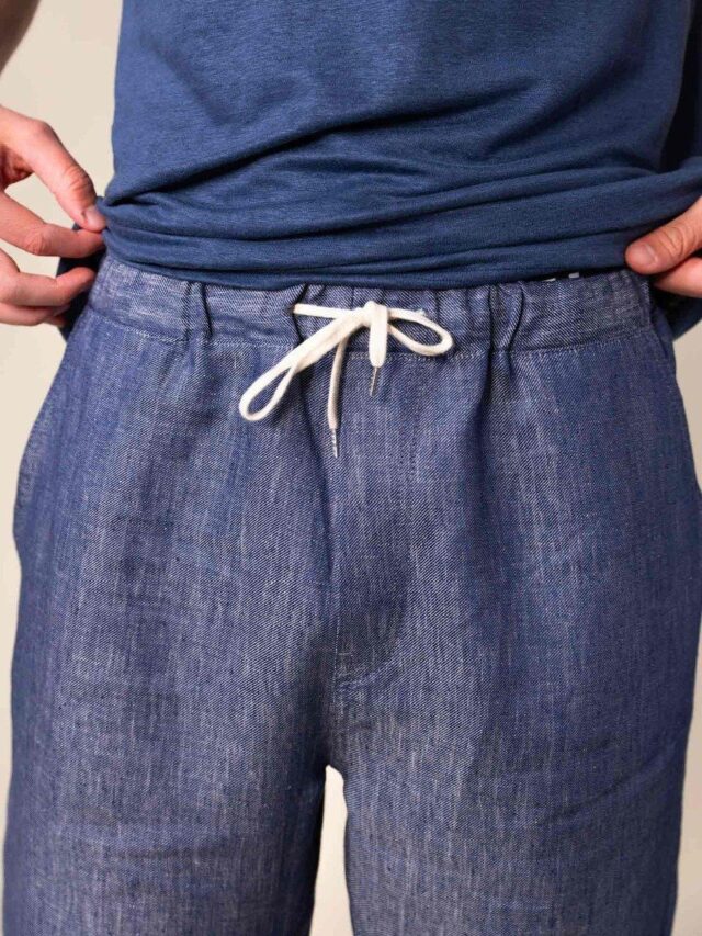 1083 - JOGGJEANS LIN CAROTTE 122N microdenim bleu Homme