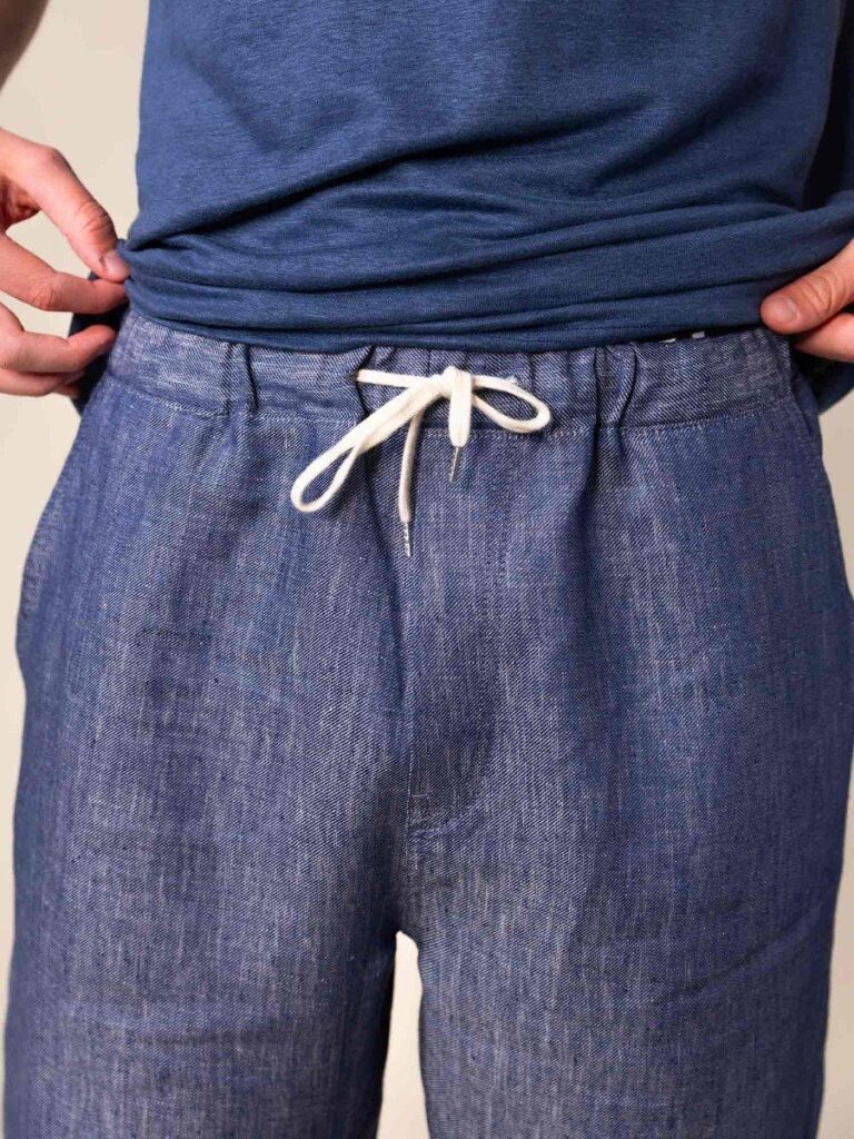 1083 - JOGGJEANS LIN CAROTTE 122N microdenim bleu Homme