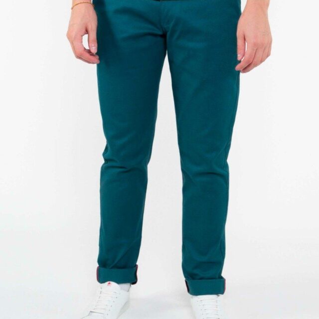 1083 - CHINO AJUSTE 163N coton bio filidenim flex uni bleu canard Homme