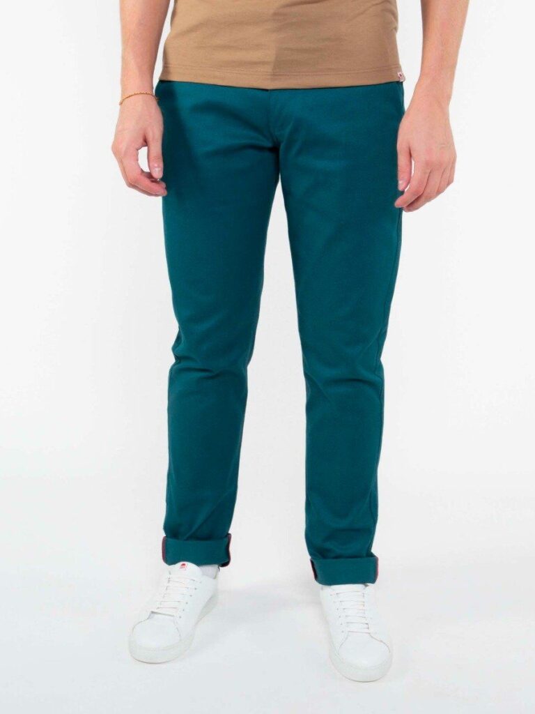 1083 - CHINO AJUSTE 163N coton bio filidenim flex uni bleu canard Homme