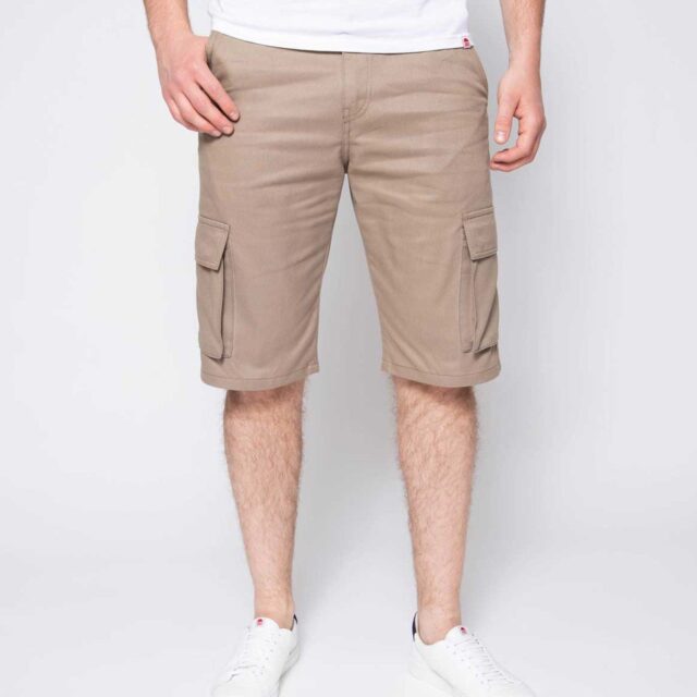 1083 - BERMUDA CARGO DROIT 179N coton bio denimoriginal uni beige Homme