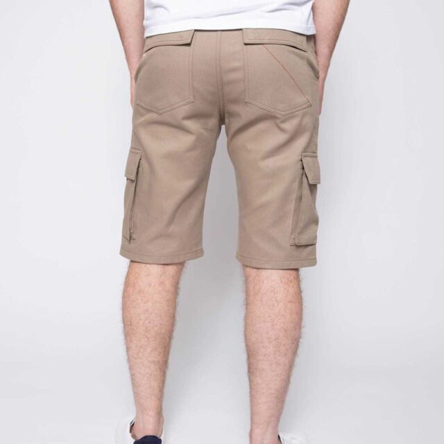 1083 - BERMUDA CARGO DROIT 179N coton bio denimoriginal uni beige Homme