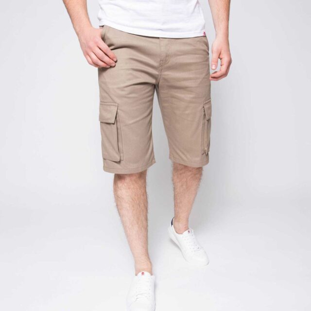 1083 - BERMUDA CARGO DROIT 179N coton bio denimoriginal uni beige Homme
