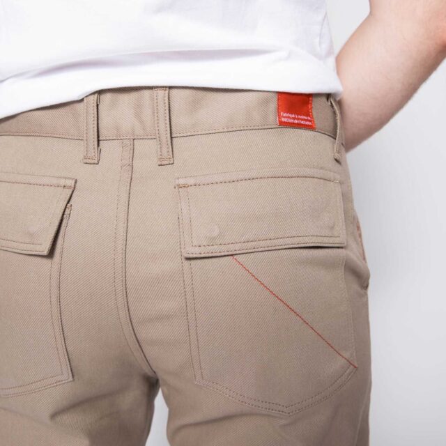 1083 - BERMUDA CARGO DROIT 179N coton bio denimoriginal uni beige Homme