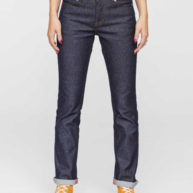1083 - JEANS DROIT 201N coton bio superdenim flex indigo brut Femme