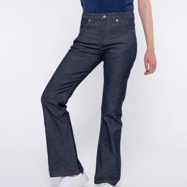 1083 - JEANS BOOTCUT 202N EVASE coton bio superdenim flex indigo brut Femme