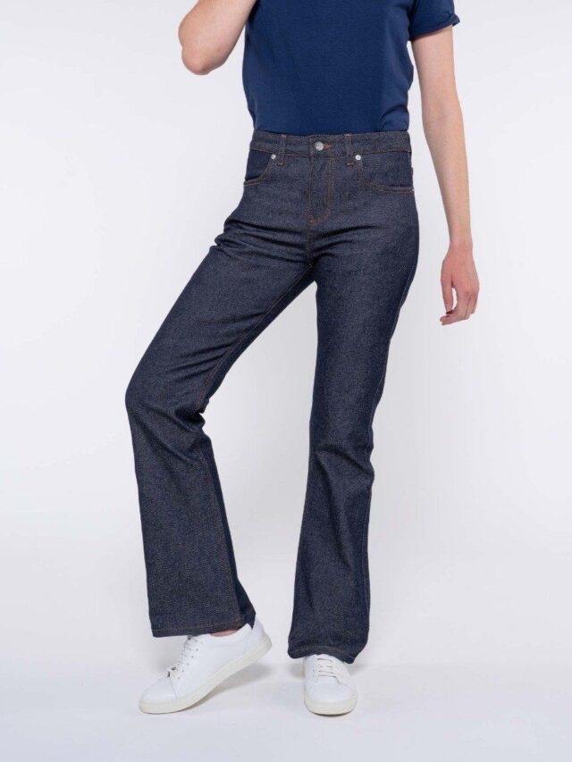 1083 - JEANS BOOTCUT 202N EVASE coton bio superdenim flex indigo brut Femme