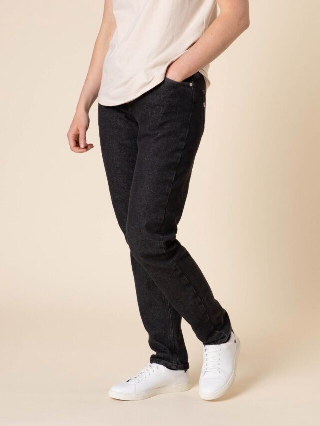 1083 - JEANS AJUSTE 203N DELAVE noir graphite superdenim flex coton bio