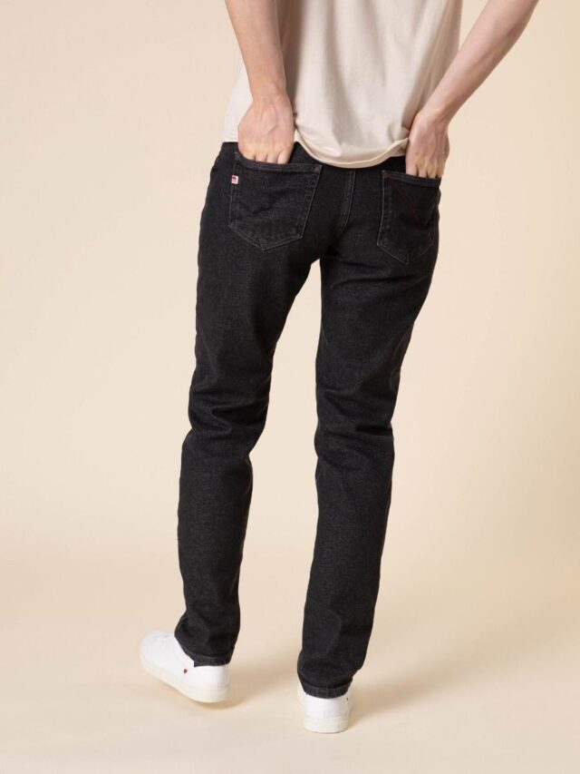 1083 - JEANS AJUSTE 203N DELAVE noir graphite superdenim flex coton bio