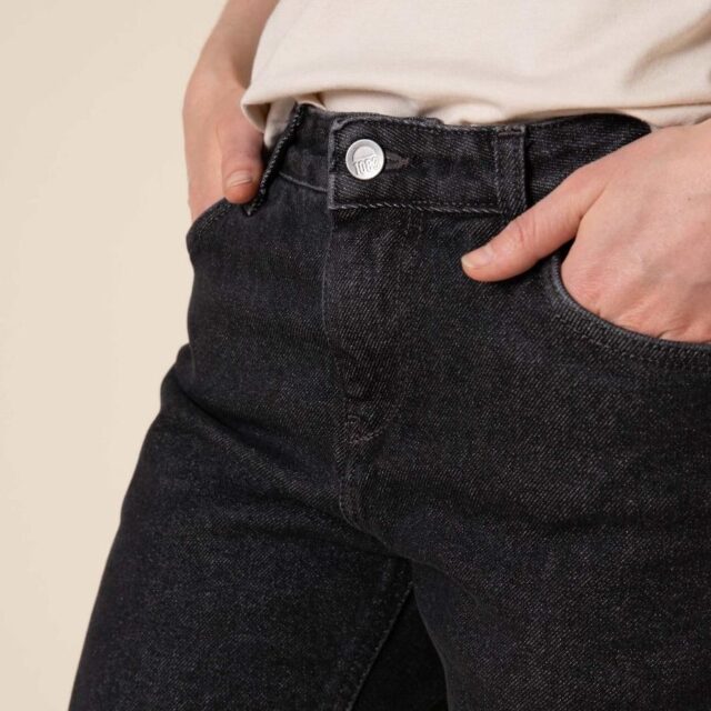 1083 - JEANS AJUSTE 203N DELAVE noir graphite superdenim flex coton bio