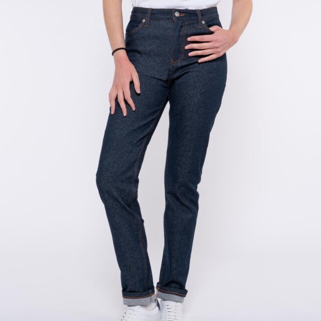 1083 - JEANS SLIM 204H FUSELE taille haute coton bio filidenim flex bleu Femme