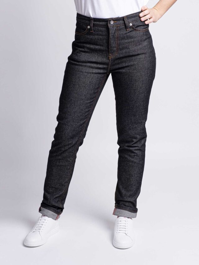 1083 - JEANS SLIM 204H noir brut coton bio superdenim flex