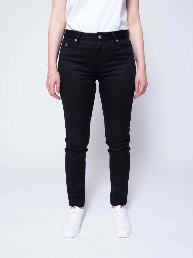 1083 - JEANS SLIM 7/8EME 204N FUSELE LA GENTLE FACTORY coton bio uni noir