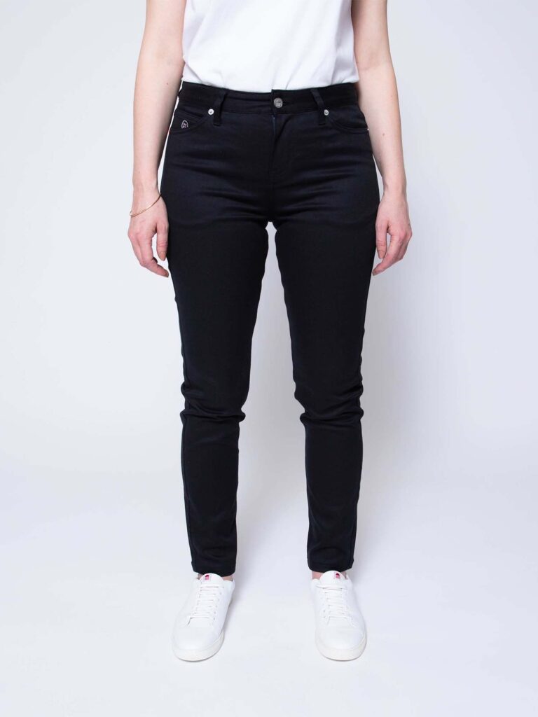 1083 - JEANS SLIM 7/8EME 204N FUSELE LA GENTLE FACTORY coton bio uni noir