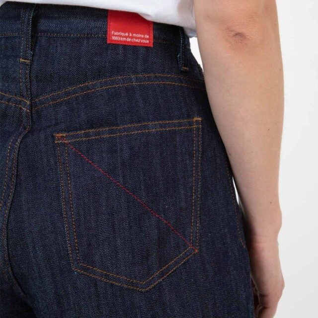 1083 - JEANS 2ND CHOIX LARGE 206H100 % coton bio superdenim indigo brut