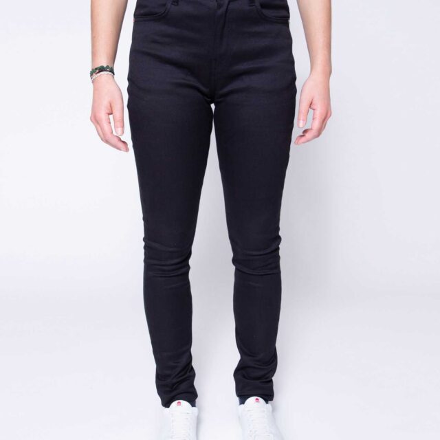 1083 - JEANS SKINNY 207H SUPER FUSELE taille haute coton bio uni noir