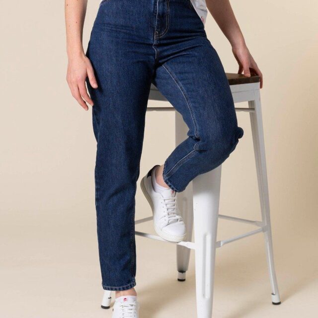 1083 - JEANS MOM 208H DELAVE 100 % coton bio indigo ocean
