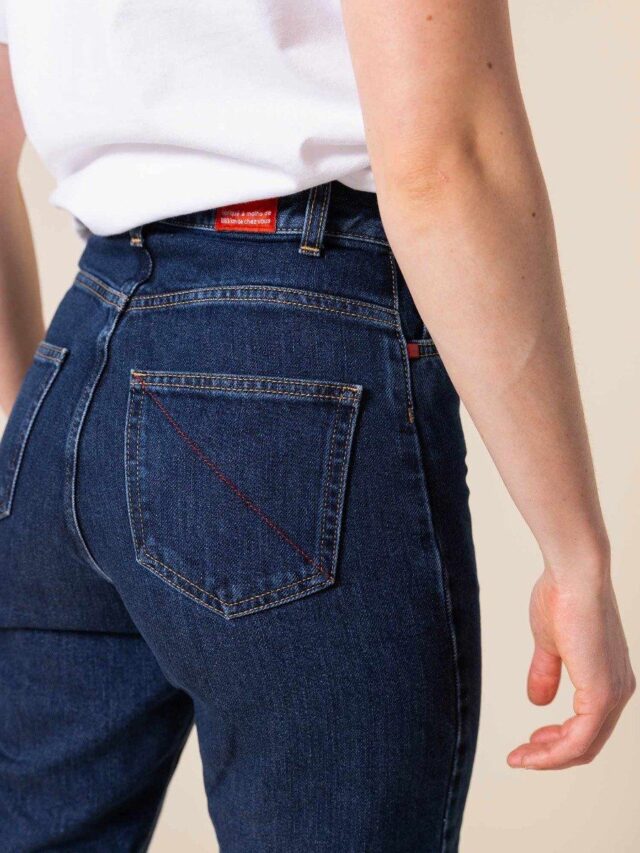 1083 - JEANS MOM 208H DELAVE 100 % coton bio indigo ocean