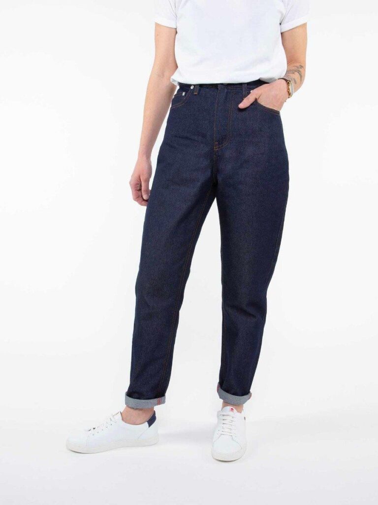 1083 - JEANS MOM 208H 100 % coton bio superdenim classique indigo brut
