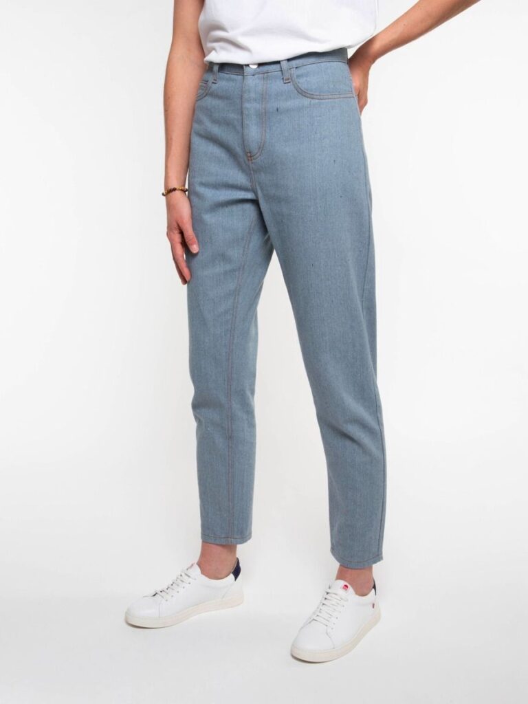 1083 - JEANS MOM 208H coton francais superdenim recycle bleu clair