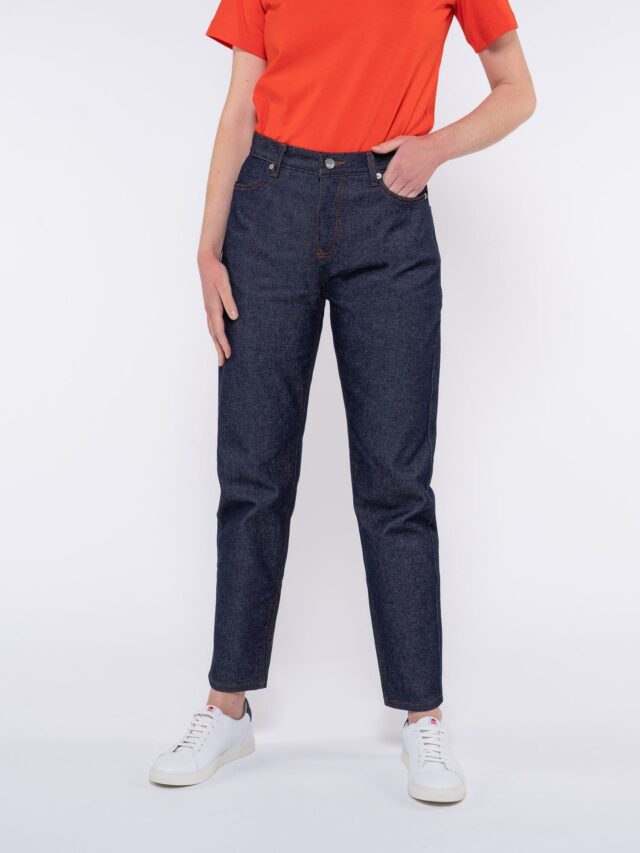1083 - JEANS MOM 208H  flex coton bio indigo brut