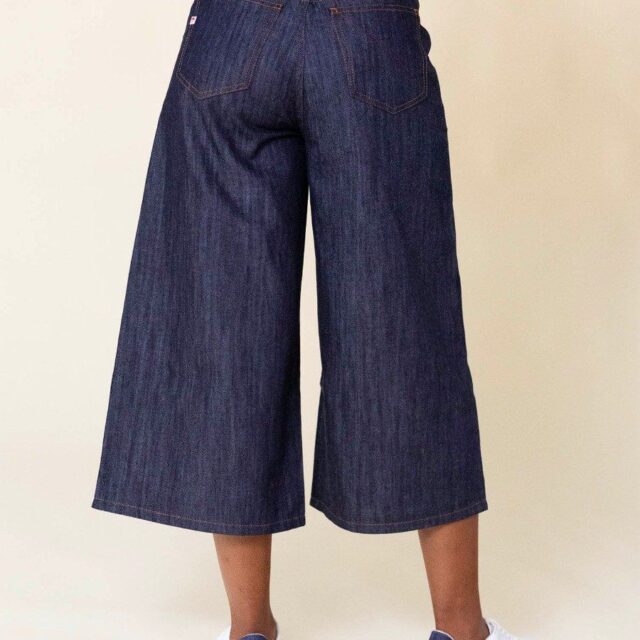 1083 - JUPE CULOTTE JEANS 210H coton bio filidenim indigo brut Femme