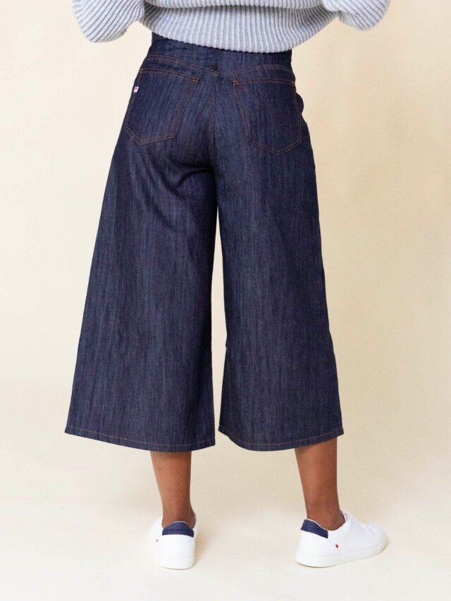 1083 - JUPE CULOTTE JEANS 210H coton bio filidenim indigo brut Femme