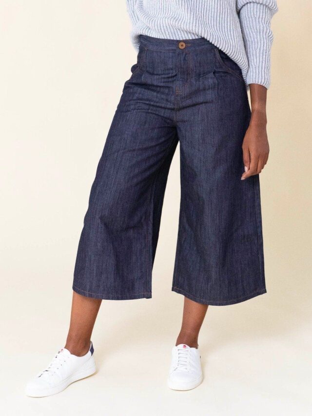 1083 - JUPE CULOTTE JEANS 210H coton bio filidenim indigo brut Femme