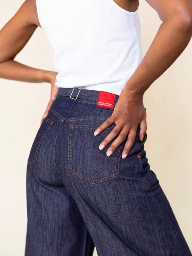 1083 - JUPE CULOTTE JEANS 210H coton bio filidenim indigo brut Femme
