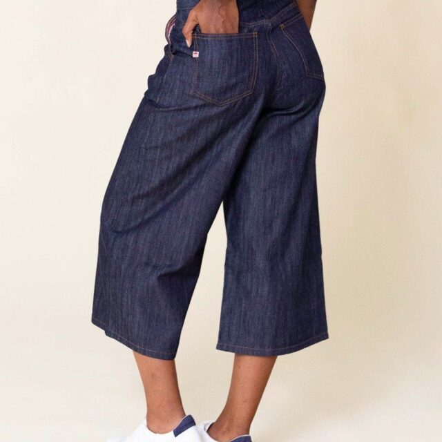 1083 - JUPE CULOTTE JEANS 210H coton bio filidenim indigo brut Femme