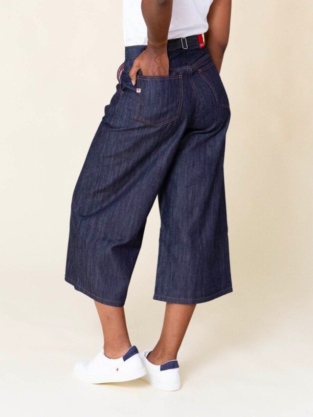 1083 - JUPE CULOTTE JEANS 210H coton bio filidenim indigo brut Femme