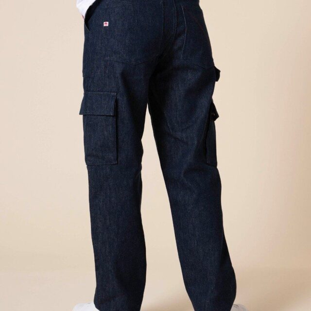 1083 - CARGO DROIT 211N coton bio superdenim bleu Femme