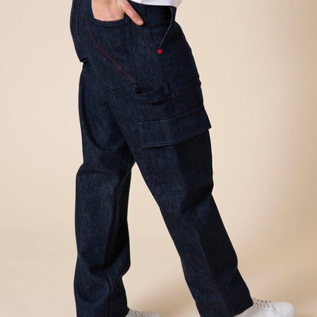 1083 - CARGO DROIT 211N coton bio superdenim bleu Femme