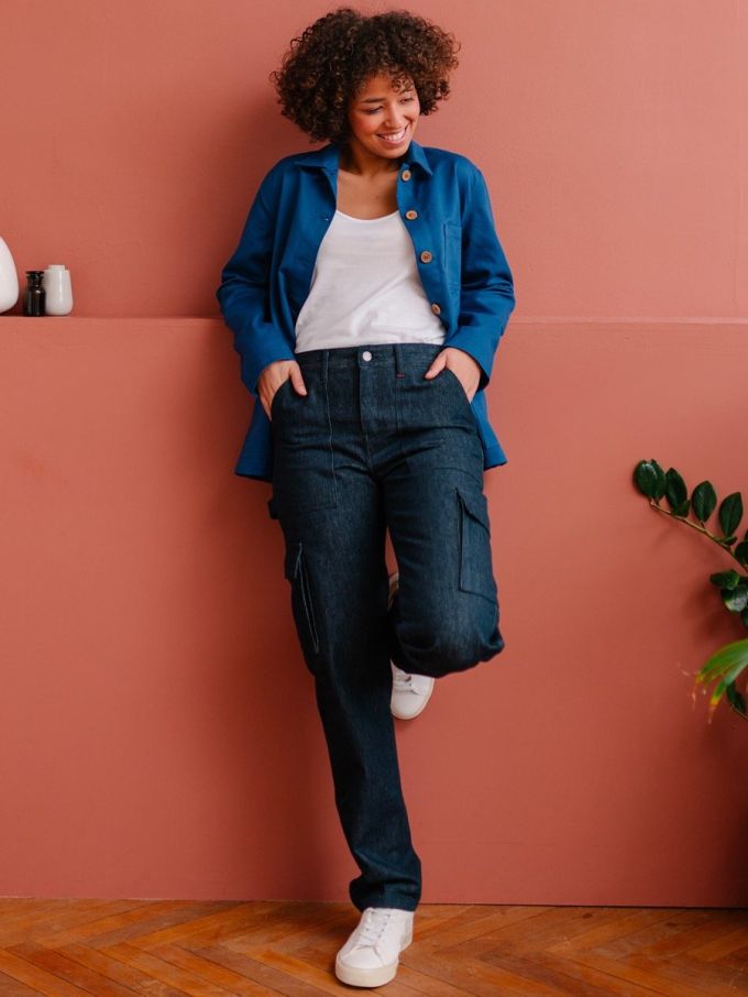 211nx00 sd0x bbcbb0 bleu 09 1083 - CARGO DROIT 211N coton bio superdenim bleu Femme