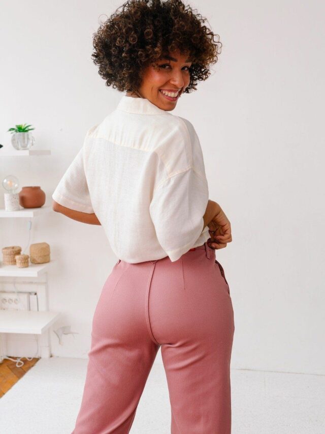 1083 - PANTALON LARGE 214H coton bio filidenim flex uni rose quartz