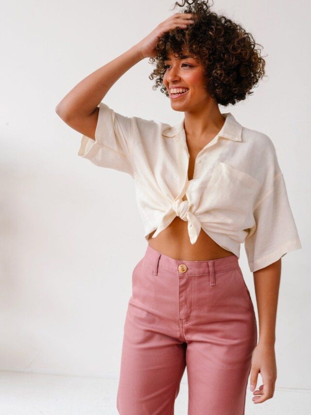 1083 - PANTALON LARGE 214H coton bio filidenim flex uni rose quartz