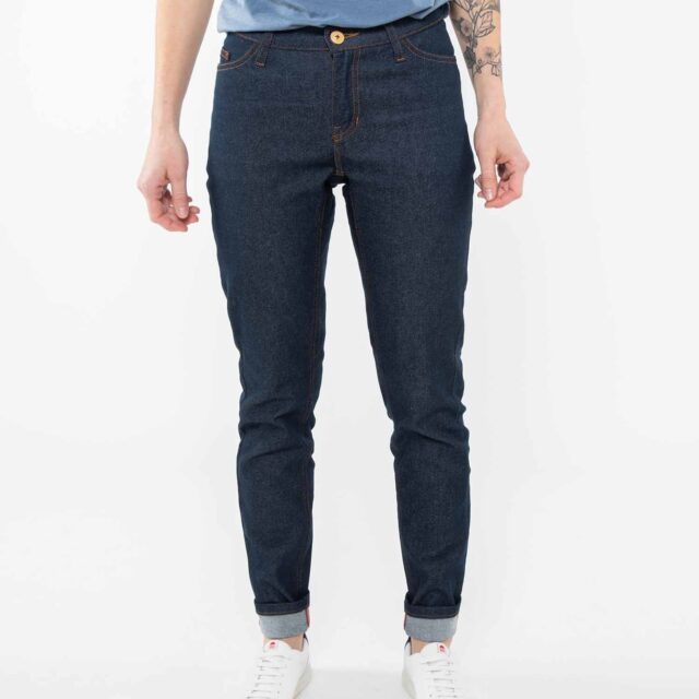 1083 - JEANS SLIM 220H FUSELE ESCALADE coton bio filidenim flex bleu Femme