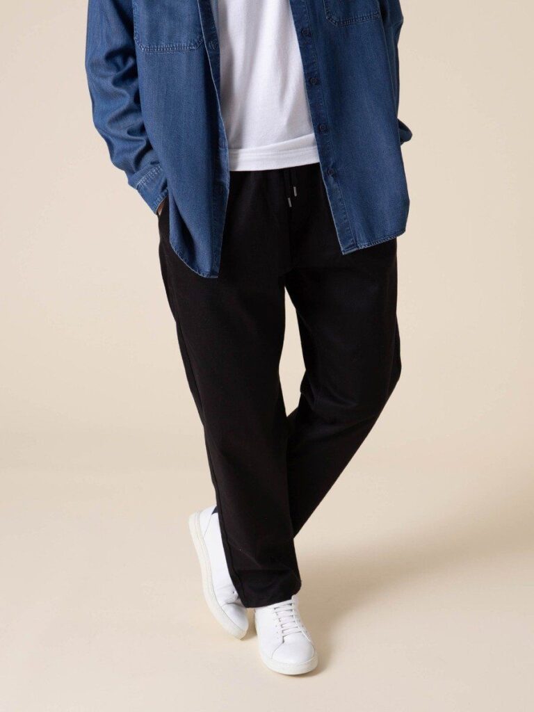 1083 - JOGGJEANS CAROTTE 222N coton bio microdenim doubleflex uni noir