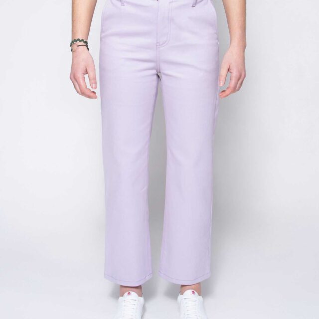 1083 - PANTALON LILAS LARGE 261H taille haute coton bio filidenim flex Femme