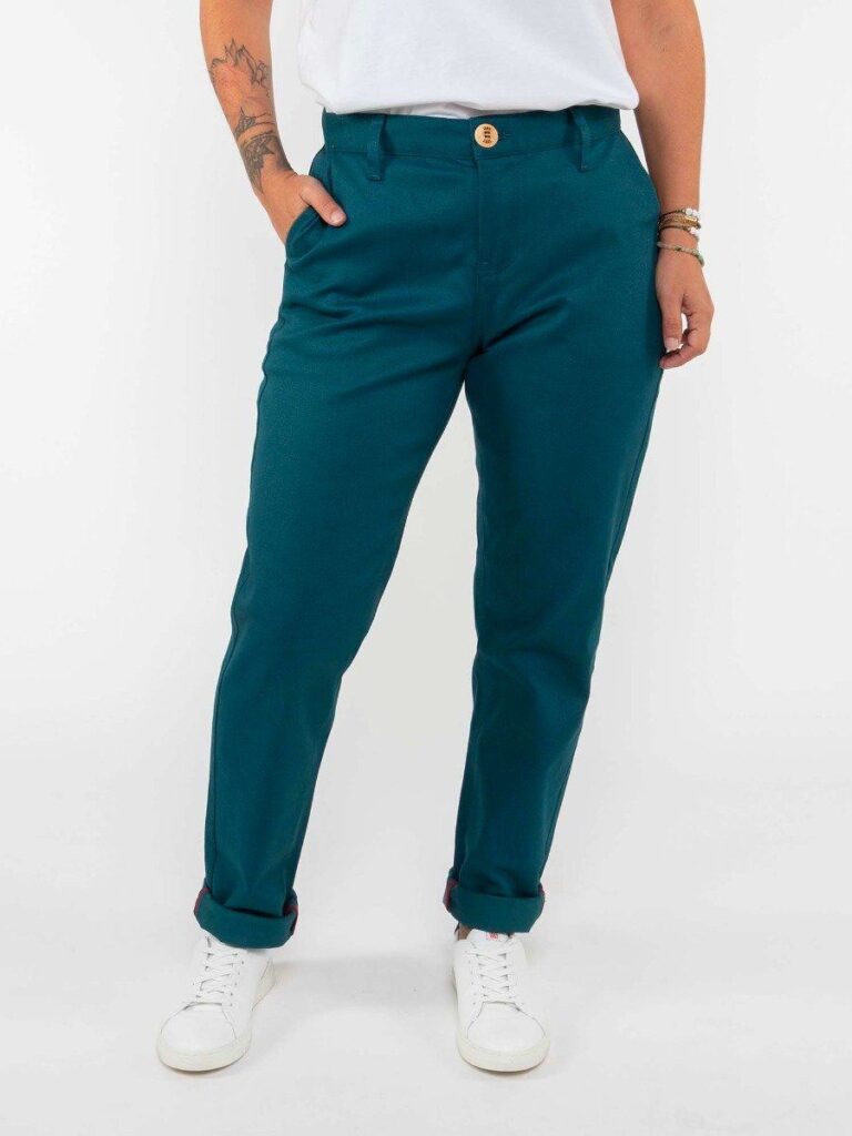 1083 - CHINO AJUSTE 263N coton bio filidenim flex uni bleu canard Femme